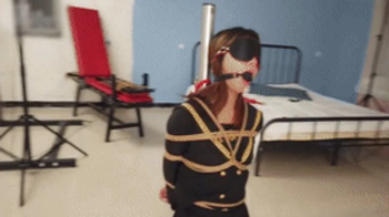 Chinese Bondage Foot Fetish - xy260-A Chinese girl wearing black JK and black stockings is tied up w.webp