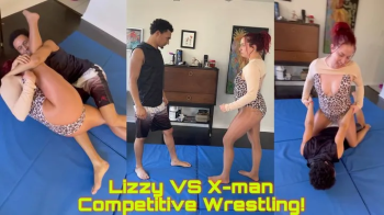 Lizzy VS X-man Competitive Wrestling!.webp