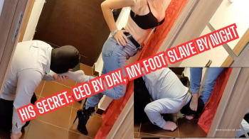 Ballgagged barefoot Sharon in black tank-top and black shorts, hogtied with her elbows tied and with her big toes closel.webp