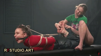 Astrid Hogtied and Tickled by Foxy - Soles and Electro Teasing (FULL HD MP4).webp