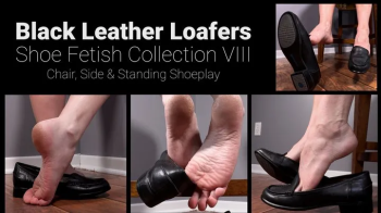 Black Leather Loafers Shoe Fetish Collection VIII - Chair, Side & Standing Shoeplay - Kylie Jacobsx - MP4 1080p HD.webp