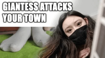 Giantess attacks a tiny town.webp