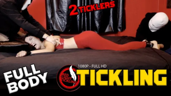 Carmen Tied and Tickled by 2 Ticklers - REAL REACTIONS of a Ticklish Girl Tied Up to the Bed, Oiled and Merciless Feet a.webp