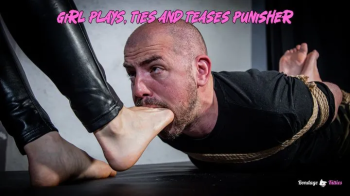 Girl Plays, Ties and Teases Punisher (femdom foot domination) - Spanish (sub-English), WMV, HD720.webp