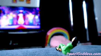 Tiny Girl Watching TV Gassed by Unaware Giantess.webp
