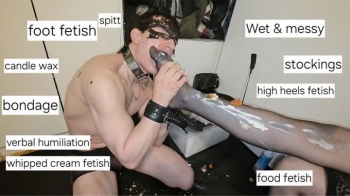 Very hot fetish session with Mistress GospodaricaEmma and sub Wolfy01 (foot fetish, food fetish, trampling and foot smot.webp