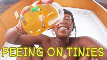 Peeing on Tinies ft Queen Ava - This pee fetish scene features giantess, tiny man, shrinking fetish, hairy pussy, and ev.webp