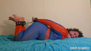 4K Hogtied Ballgagged Chubby Spiderman Struggles.webp