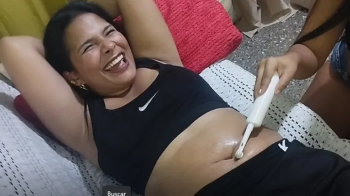 Vilma tickles her belly button a very fun game.webp