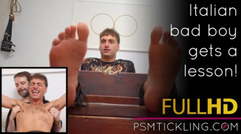 Tickle virgin Damiano in the stocks HD.webp