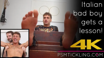 Tickle virgin Damiano in the stocks 4K.webp