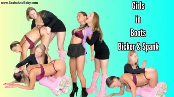Girls in Boots Wrestle & Spank - Lingerie - Spanking - Over the Knee Spanking - Fighting - Cat Fight.webp
