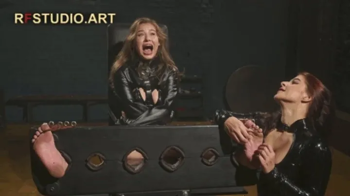 Patty in Bolero Straitjacket in Stocks - Relentless Barefoot Tickling by Lady Pandora (UHD 4K MP4).webp