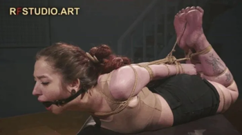 Bora - Tight Hogtie, BallGag and Bastinado for Her Meaty Soles (UHD 4K MP4).webp