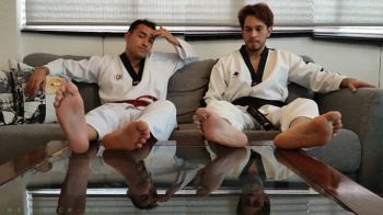 Karate Fighters Tono & Revlizz Are Testing The Ticklishness Of Their Feet From Each Other. They Want To Become Tougher M.webp