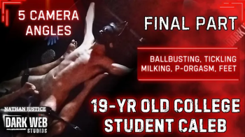 19-Year Old College Twink Caleb Gets No Mercy Tickled, Ballbusted, and Post Orgasm Milked (Final Part).webp