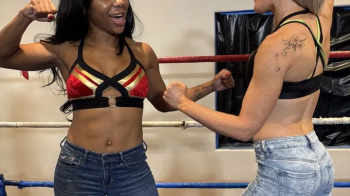 Women's Wedgie & Spanking Match- Cocoa v Newcomer Lily.webp