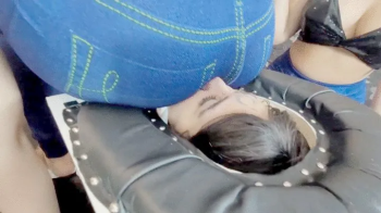 Three gassy women farting on the slave trapped in the Smother box - By Ana Ayumi, Babi Love and Isabelita - Clip 3.webp