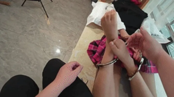xy338-Barefoot Girl's Shackle Game First Person View.webp