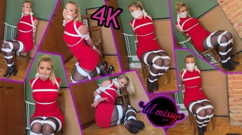 Lil Missy UK in Chairtied In Red Dress With OTN Gag 4K.webp