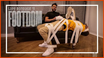 Hex turn Tonny into his new footrest furniture by tape bondage (1080p ENG-sub) Bondage Male - Gay Foot Domination - Gay.webp