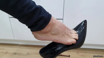 Dangling and dipping barefoot with Casadei High Heels HD mp4 1920x1080.webp
