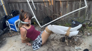 (1080p!) Zura’s Sunset Struggle – Tied Schoolgirl in Shed & Tub (1080p version).webp