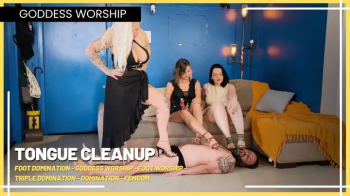 Tongue Cleanup- The Slave Licks the Heels of All Three Goddesses (720 EN SUB) - Foot Domination - Goddess Worship - Foot.webp