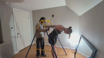 Crotch rope strappado for the girl from the bar.webp