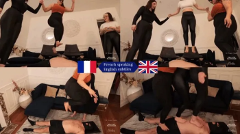 Trampling- 3 women jump on him - FOOT WORSHIP - TRAMPLING - SLAVE TRAINING - HUMAN FURNITURE - STOMPING - FEMDOM.webp