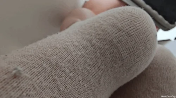 Unaware Giantess Working on Laptop in Socks Pt 12.webp