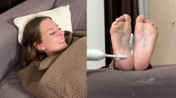 Mandy Wrapped in a Blanket, Feet Tickled, and Begging for it to Stop.webp