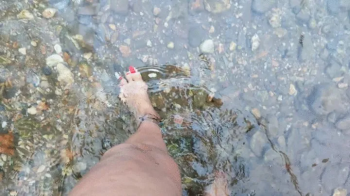 Walking barefoot through a river with many stones (1).webp