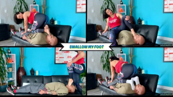 Swallow My Foot - Goddess Rapture Gives Her Slave Some Deep Foot Gagging with Socks and Bare Feet (Part 1 of 2) - He Mus.webp