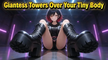 Giantess Goth Boot Worship - Nataly Towers Over Your Tiny Body.webp