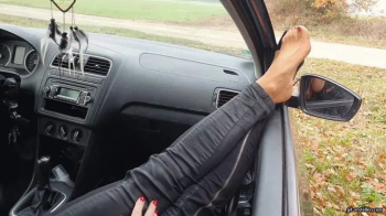 Shoe thief sniffs my dirty feet at the car wmv 1280 x 720.webp