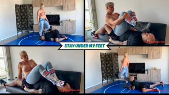 Stay Under My Feet - Total Foot Humiliation as Goddess Rapture Makes Her Foot Slave Stay Under Her Dirty Boots and Big F.webp