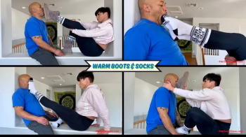 Warm Boots and Socks - Goddess Rapture Humiliates Her Foot Slut with Her -I'd Fuck Me Socks- and Dirty Ugg Boots - She F.webp