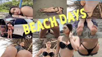 BEACH DAY 1080 Giantess Gabriela bikini squashing.webp