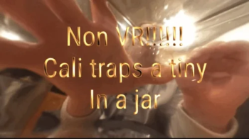 Giantess Cali traps a tiny in the jar- normal edition.webp