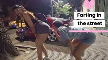 Dirty girls Farting and Burping in the street.webp