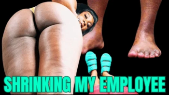 Evil Boss Shrinks Employee POV ft Queen Ava Racks - A giantess shrinking scene featuring- tiny man pov, giantess feet, g.webp