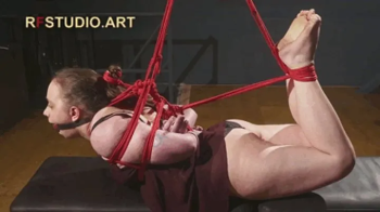 Arina - Cute Girl in a Tight Semi-Suspended Hogtie (FULL HD MP4).webp