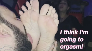 Creator gets incredibly turned on by having her feet adored in public at the party - PUBLIC FOOT WORSHIP - FOOT FETISH.webp