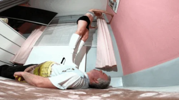 Danielle Little Black Shorts & Chunky White Boots Trample FLOOR CAM (4K).webp