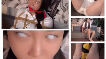 Contact lenses make her temporarily blind Silky feet foot fetish podophilia praising ballgag feet Thigh highs caressing.webp