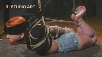 Elli - Strict Hogtie with Huge BallGag and Bastinado (FULL HD MP4).webp