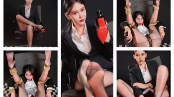 ballgag struggling blazer rope bongage chair tight worker pantsuit formal restraint sitting chest harness kinbaku shibar.webp