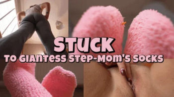 Stuck To Giantess Step-Mom's Socks.webp