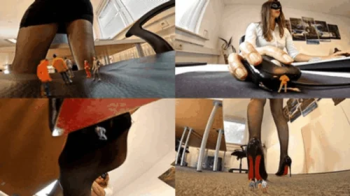 Shrunken colleagues get crushed by giantess.webp